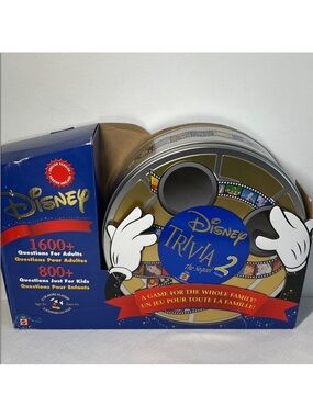 Disney Trivia 2 Game with tin. Game for the whole family. The Sequel. Mattel